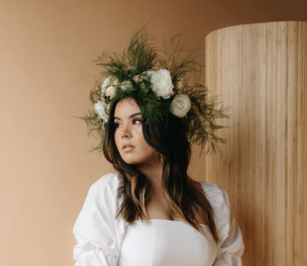 Full fresh flower crown with large blooms — phoenix flower crowns